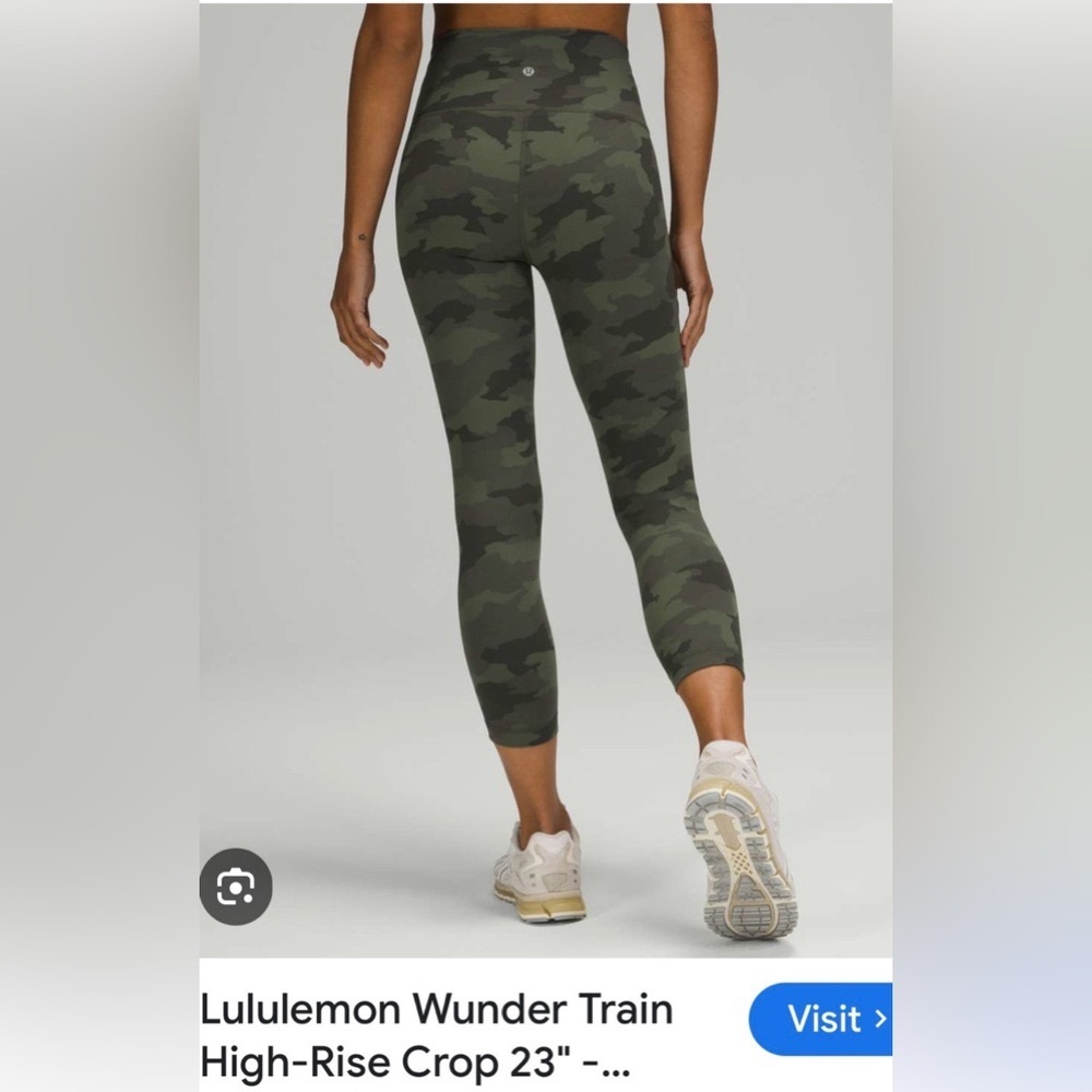 Lululemon Wunder Train High-Rise Green Camo Size 8